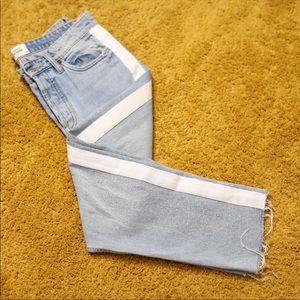 Zara jeans with white stripe! Size 8 - worn once!